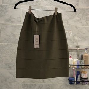 Olive green bandage mini skirt